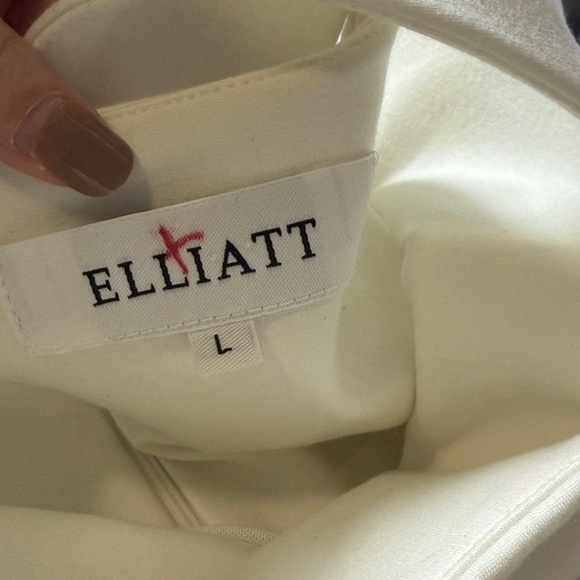 ELLIATT Rays Dress White Bow Square Neck Sleeveless Back Zip Party Date Sz L - Picture 10 of 14